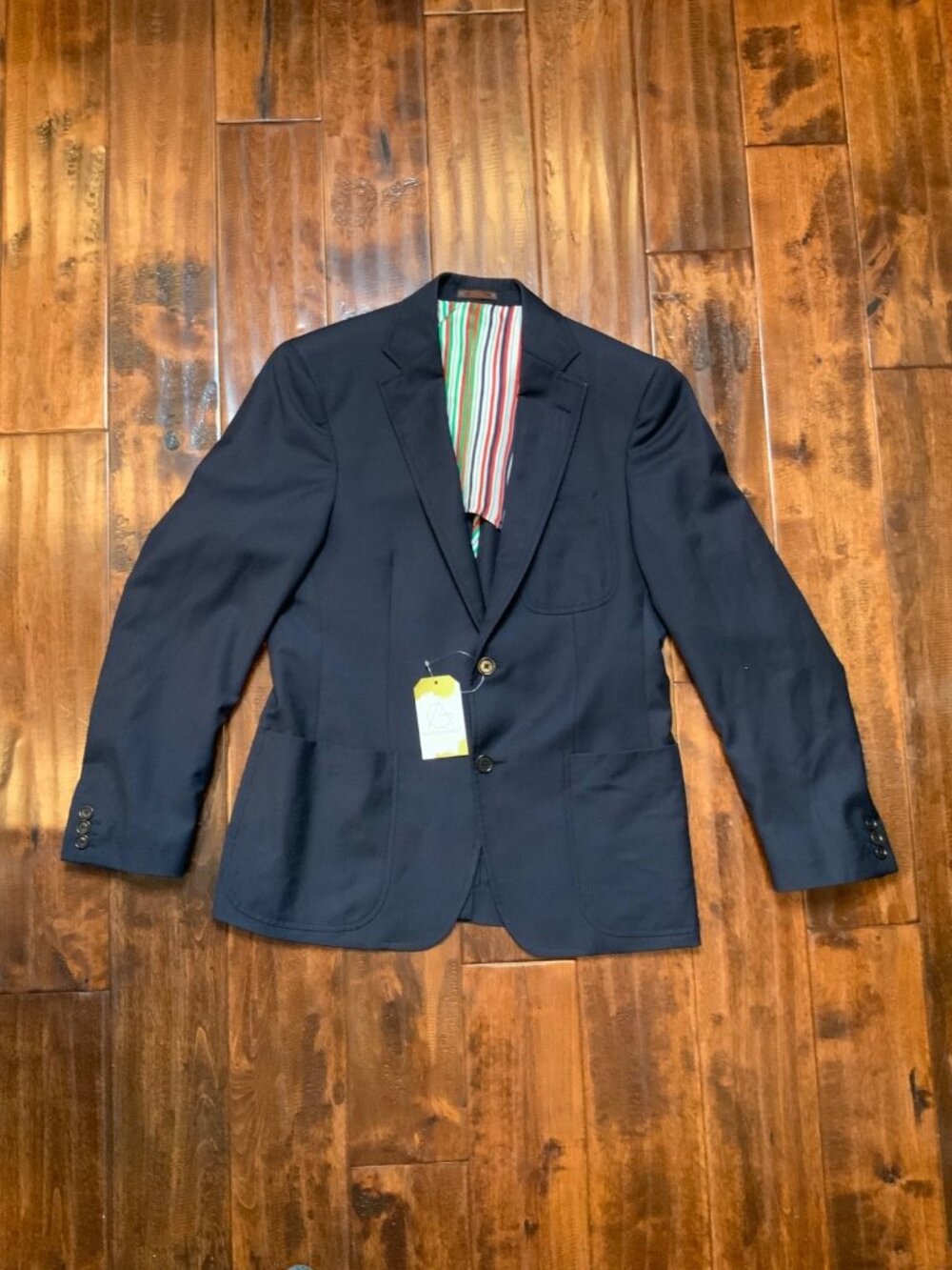 Etro Black Wool 2 Button Blazer, Size 48